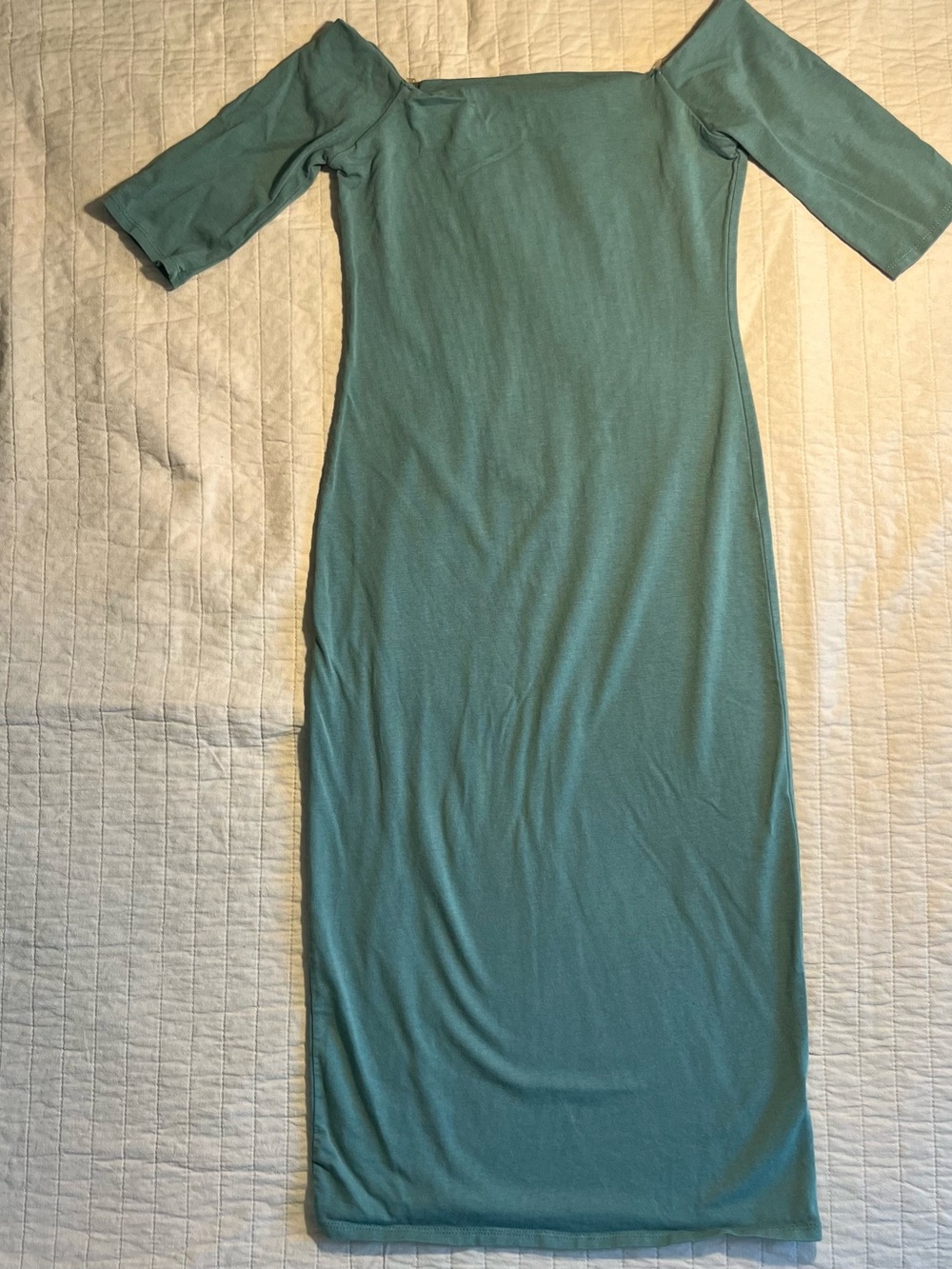 Heart Hips Teal Off-Shoulder Maxi Dress